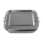 Fiambrera de acero con hebillas antifugas con logotipo 700ml Strong color plateado tercera vista