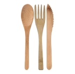 Fiambrera de cristal con tapa y cubiertos de bambú 700ml Eco Glass color transparente tercera vista