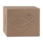 Fiambrera de cristal con tapa y cubiertos de bambú 700ml Eco Glass color transparente vista detalle