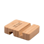 Soporte cuadrado para móvil de bambú para la oficina color madera vista principal