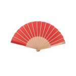 Abanicos personalizados baratos de madera y poliéster Woodster color rojo segunda vista