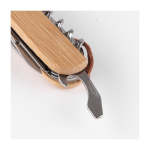 Navaja personalizada de acero y bambú con 9 funciones Zermatt color madera segunda vista