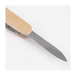 Navaja personalizada de acero y bambú con 9 funciones Zermatt color madera sexta vista