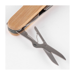 Navaja personalizada de acero y bambú con 9 funciones Zermatt color madera vista detalle 2