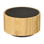 Destacado altavoz con Bluetooth personalizado de bambú color negro tercera vista