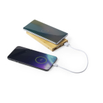 Batería auxiliar externa de bambú con carga inalámbrica 6.000mAh color madera tercera vista