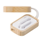 Auriculares Bluetooth 5.0 con estuche de bambú Bamboo Air color blanco primera vista