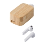 Auriculares Bluetooth 5.0 con estuche de bambú Bamboo Air color blanco segunda vista