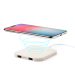 Base de carga inalámbrica de hasta 3 dispositivos de paja de trigo quinta vista