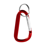 Llaveros personalizados baratos en aluminio estilo mosquetón Aluclip color rojo segunda vista frontal