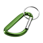 Llaveros personalizados baratos en aluminio estilo mosquetón Aluclip color verde