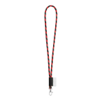 Lanyards tubulares a rayas con entrega de 4-6 días Tube Stripes Dark color rojo