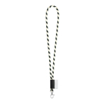 Lanyards tubulares a rayas con entrega de 4-6 días Tube Stripes Dark color blanco
