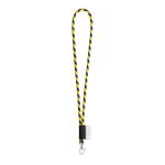 Lanyards tubulares a rayas con entrega de 4-6 días Tube Stripes Dark color amarillo