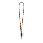 Lanyards tubulares a rayas con entrega de 4-6 días Tube Stripes Dark color naranja