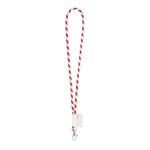 Lanyard tubular con diseño a rayas entrega 4-6 días Tube Stripes Clear color rojo