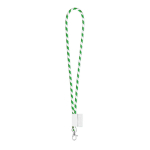 Lanyard tubular con diseño a rayas entrega 4-6 días Tube Stripes Clear color verde