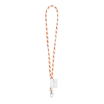 Lanyard tubular con diseño a rayas entrega 4-6 días Tube Stripes Clear color naranja