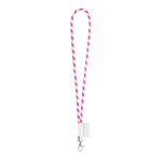 Lanyard tubular con diseño a rayas entrega 4-6 días Tube Stripes Clear color rosa