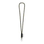 Lanyard tubular de color oscuro para la oficina Tube Nautic Black color amarillo