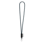 Lanyard tubular de color oscuro para la oficina Tube Nautic Black color azul real