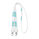 Lanyard doble sublimado entrega de 4 a 6 días Duo RPET Sublim Express color blanco vista principal