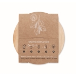 Soporte para móvil de madera con semillas de pino Round color madera sexta vista