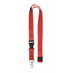Lanyard de algodón de 20 mm con hebilla y cierre Conscious Cotton color rojo segunda vista