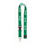 Lanyard de algodón de 20 mm con hebilla y cierre Conscious Cotton color verde vista de impresión