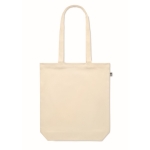 Bolsa de canvas orgánico con asas largas y fuelle 270 g/m2 Eco Strong color beige cuarta vista