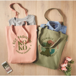 Bolsa de canvas orgánico en color 270 g/m2 Eco Strong Colors color naranja vista bodegón principal