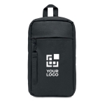 Bandolera acolchada de poliéster RPET con asa y correa Handy vista de impresión