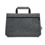 Bolsa de fieltro para portátil con bolsillo interior 15'' color gris oscuro vista lateral