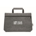 Bolsa de fieltro para portátil con bolsillo interior 15'' color gris oscuro vista de impresión
