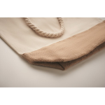 Bolsa de canvas con asas de cordón y base de yute 280 g/m2 Seaside color beige vista fotografía tercera vista