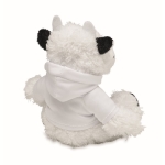 Peluches corporativos de vaca con sudadera personalizable con logo Kiri color blanco segunda vista