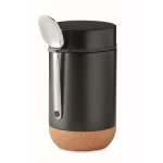 Tarro de acero con cuchara y base de corcho 400ml Tarro ToGo color negro