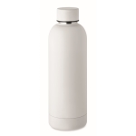 Botella de doble pared de acero inoxidable con logo 500ml Charity color blanco