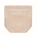 Bolsa nevera de algodón reciclado con cierre de RollTop color beige cuarta vista