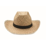 Sombrero de paja natural vaquero con cinta personalizable Tulum color negro segunda vista