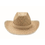 Sombrero de paja natural vaquero con cinta personalizable Tulum color beige segunda vista