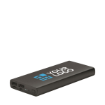Powerbank personalizado con USB tipo C y carga rápida 10.000 mAhDuo color negro vista de impresión
