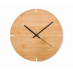 Reloj de pared de bambú con el logotipo impreso Less color madera