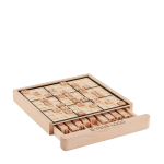 Juego sudoku de madera con 99 fichas para detalle de empresa color madera vista de impresión