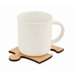 Set de 4 posavasos en forma de piezas de puzle de bambú Puzzle color madera cuarta vista