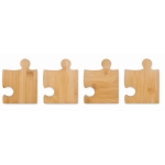 Set de 4 posavasos en forma de piezas de puzle de bambú Puzzle color madera septima vista