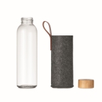 Botella de vidrio publicitaria con funda de poliéster 500ml Glass RPET color gris oscuro sexta vista