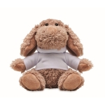 Peluche personalizado con forma de perro y sudadera Woof color blanco tercera vista