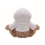 Peluche personalizado con forma de perro y sudadera Woof color blanco cuarta vista