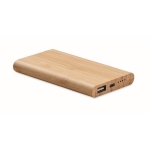 Powerbank con carcasa de bambú y 4.000 mAh Powercard Bamboo Plus color madera